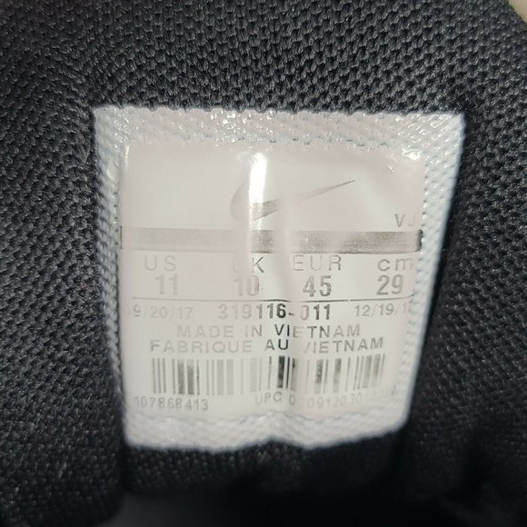 Nike Mens Air Max Torch 3 Black Running Shoes Sneakers 319116-011 Men's Size 11 - Picture 8 of 8